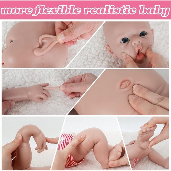 🆕20 inch Full Body Silicone Baby Dolls Girl Open Eyes Baby Stress-Relief Toy - Picture 8 of 12